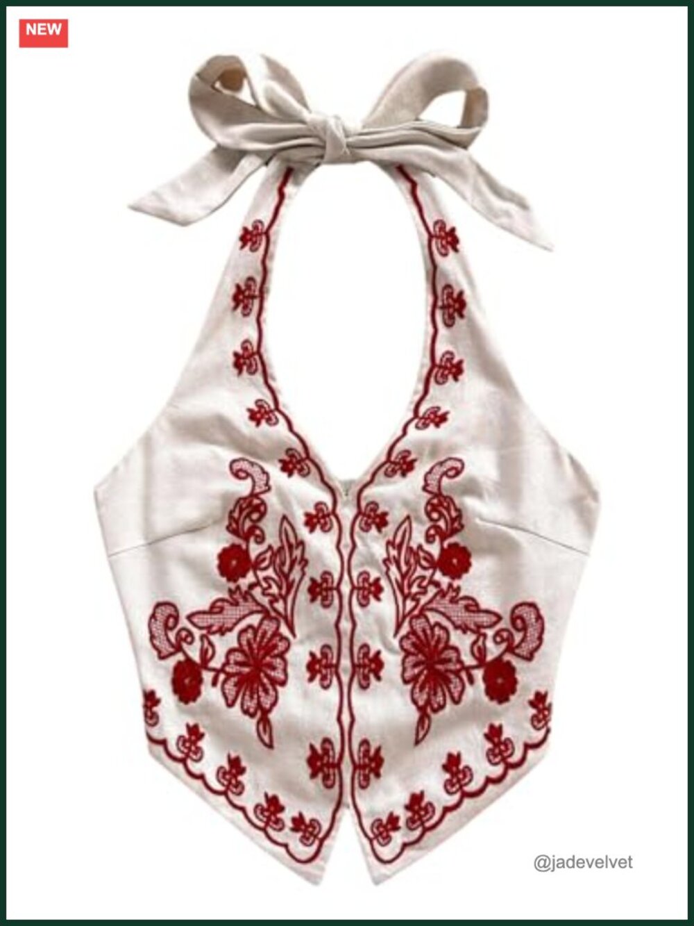 Boho Halter Tank Top Embroidered Backless Festival Vintage Sleeveless Crop Top